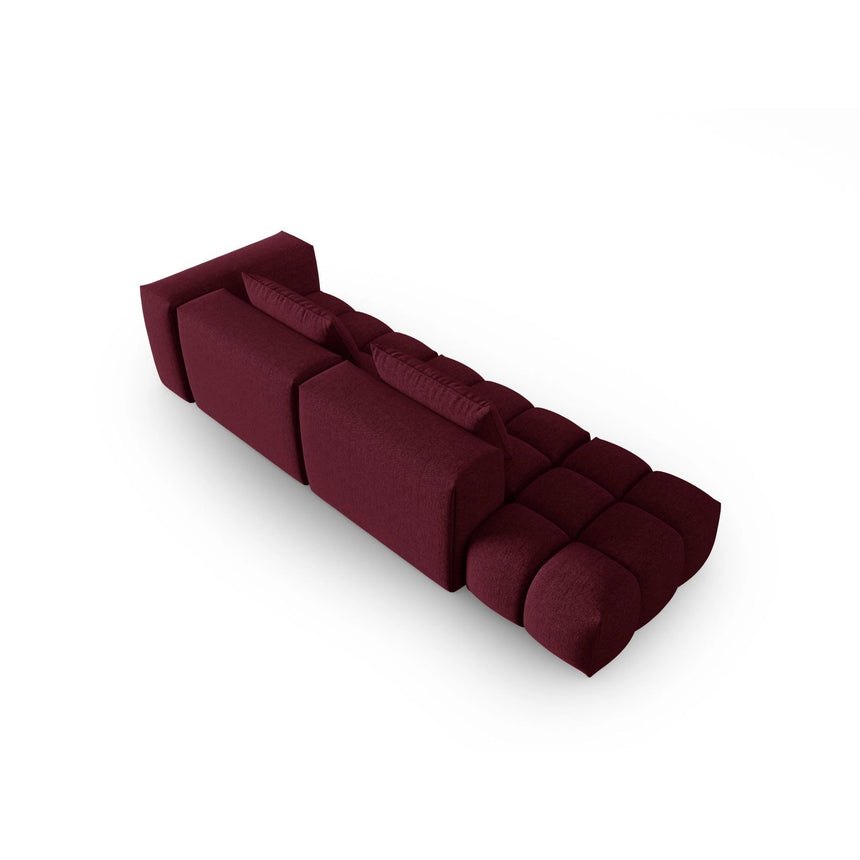 Verona Modulares 4-Sitzer Sofa, Linke Seite, aus Strukturierter Stoff in Burgund (Sorella 59), 265x85 cm von Cosmopolitan Design – Bild 4