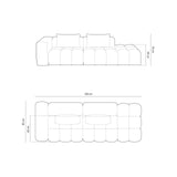 Verona Modulares 4-Sitzer Sofa, Linke Seite, aus Strukturierter Stoff in Dunkles olivgrün (Sorella 34), 265x85 cm von Cosmopolitan Design – Bild 2