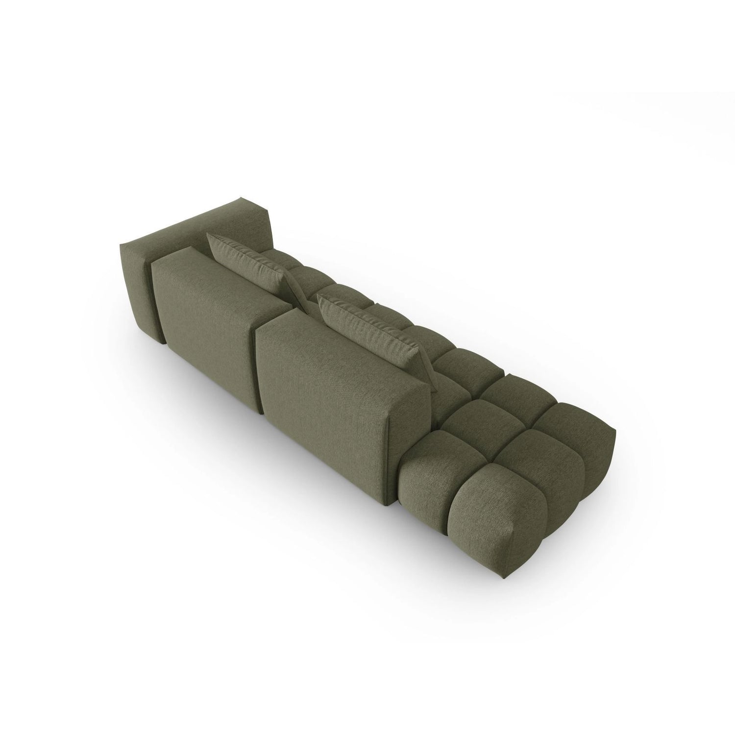 Verona Modulares 4-Sitzer Sofa, Linke Seite, aus Strukturierter Stoff in Dunkles olivgrün (Sorella 34), 265x85 cm von Cosmopolitan Design – Bild 4