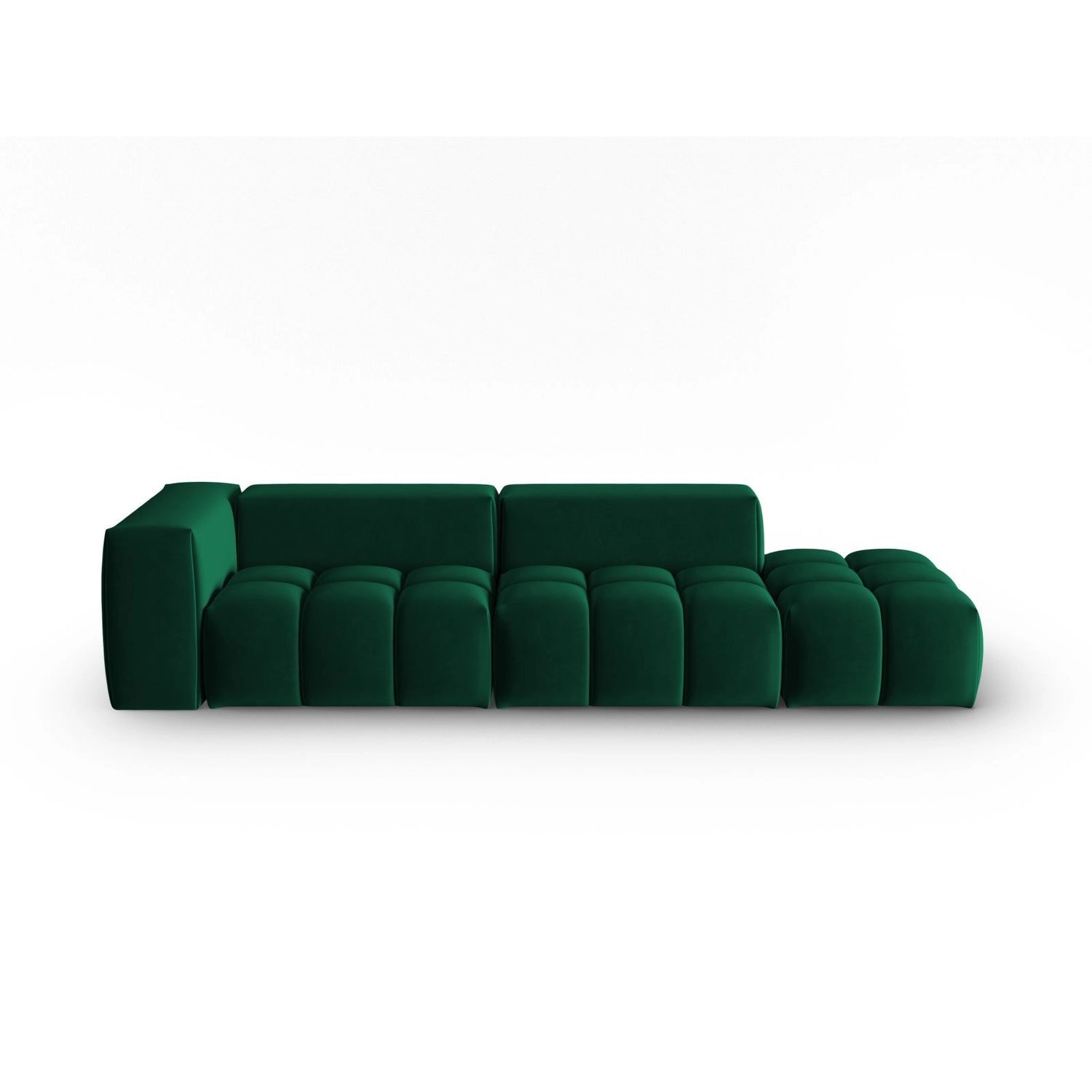 Verona Modulares 4-Sitzer Sofa, Rechte Seite, aus Samt in Flaschengrün (Casino Deep Green), 265x85 cm von Cosmopolitan Design – Bild 1