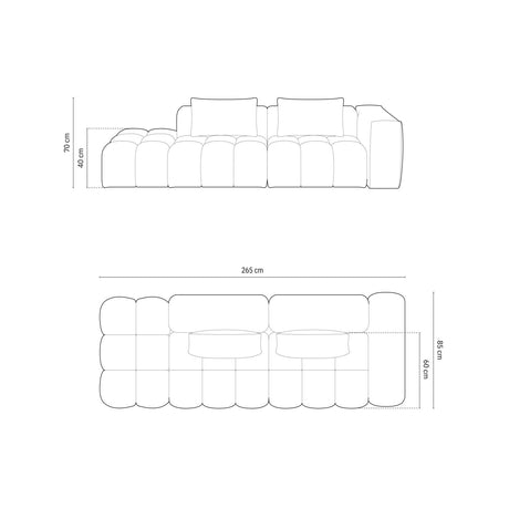 Verona Modulares 4-Sitzer Sofa, Rechte Seite, aus Samt in Flaschengrün (Casino Deep Green), 265x85 cm von Cosmopolitan Design – Bild 2