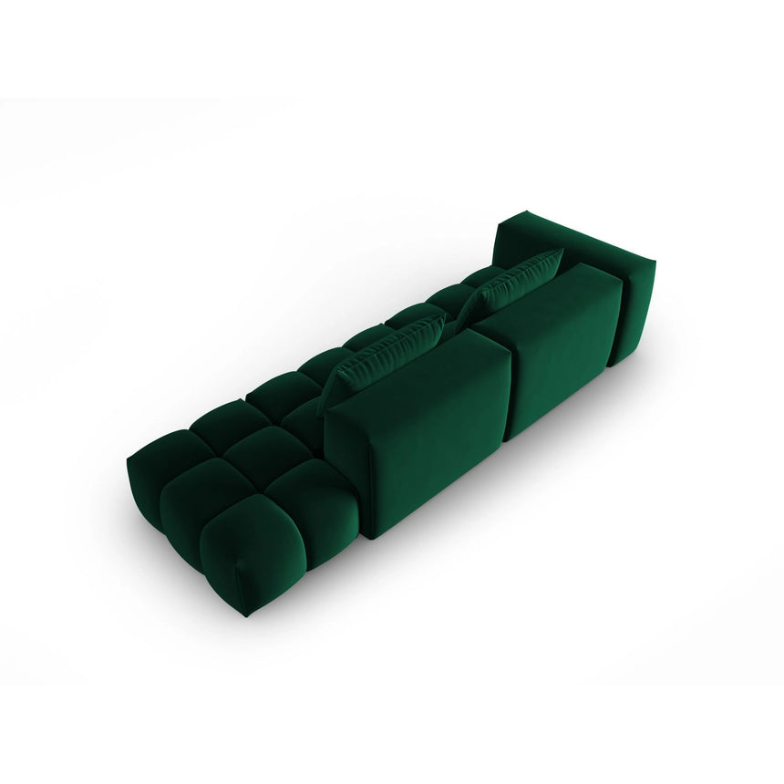 Verona Modulares 4-Sitzer Sofa, Rechte Seite, aus Samt in Flaschengrün (Casino Deep Green), 265x85 cm von Cosmopolitan Design – Bild 4