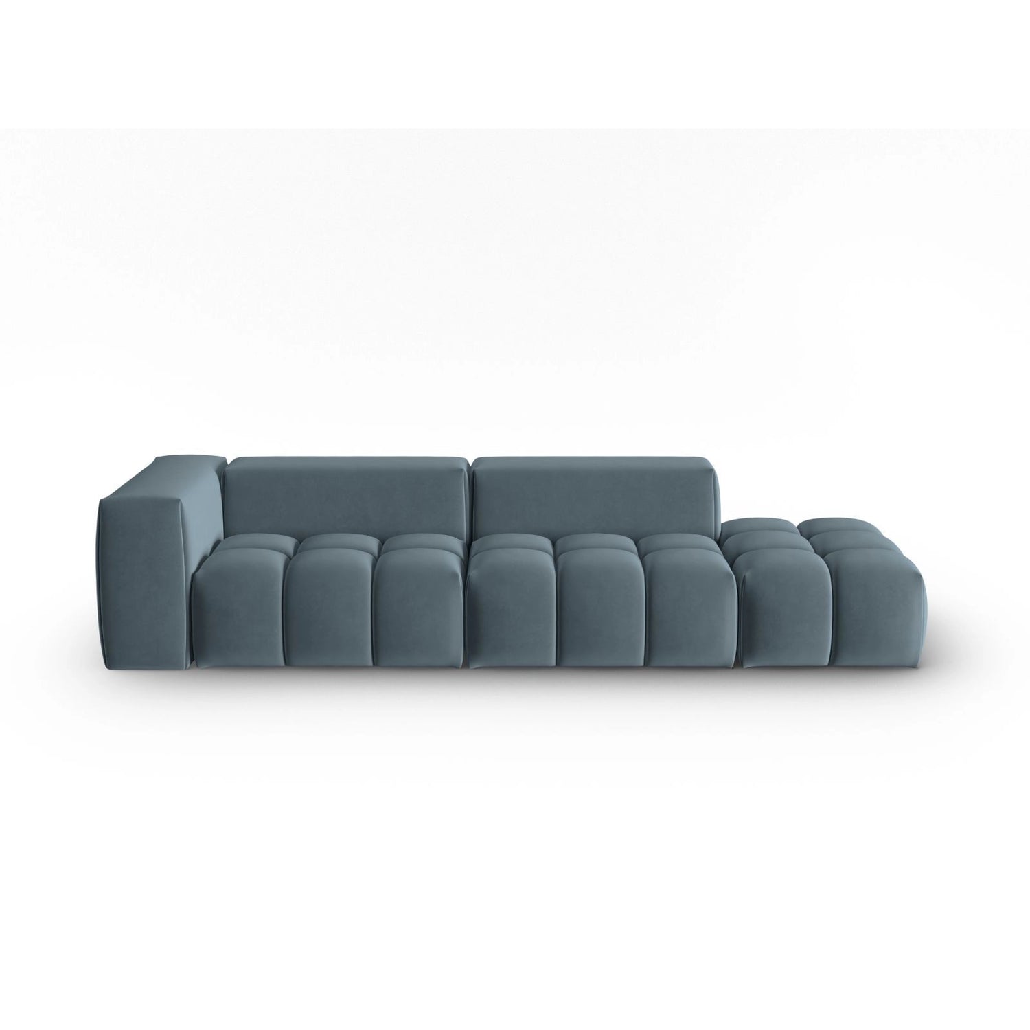 Verona Modulares 4-Sitzer Sofa, Rechte Seite, aus Samt in Pastellblau (Casino Dark Blue), 265x85 cm von Cosmopolitan Design – Bild 1