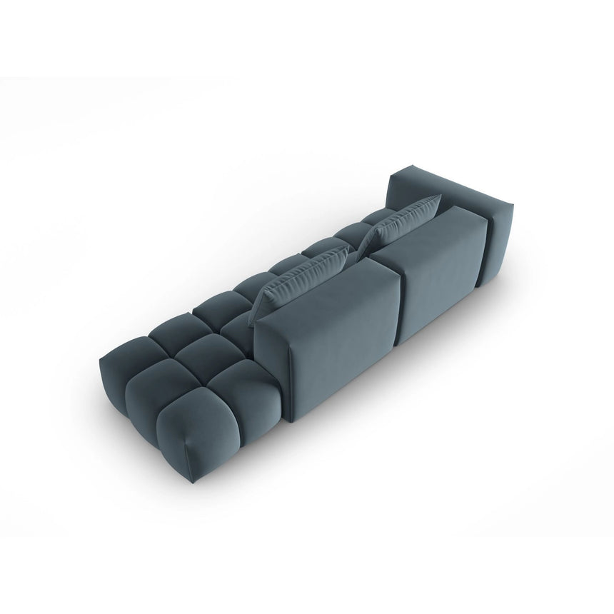 Verona Modulares 4-Sitzer Sofa, Rechte Seite, aus Samt in Pastellblau (Casino Dark Blue), 265x85 cm von Cosmopolitan Design – Bild 4