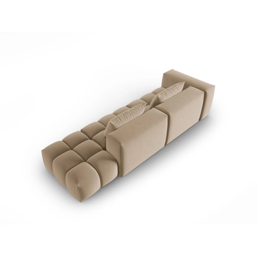 Verona Modulares 4-Sitzer Sofa, Rechte Seite, aus Samt in Sand (Casino Lion), 265x85 cm von Cosmopolitan Design – Bild 4