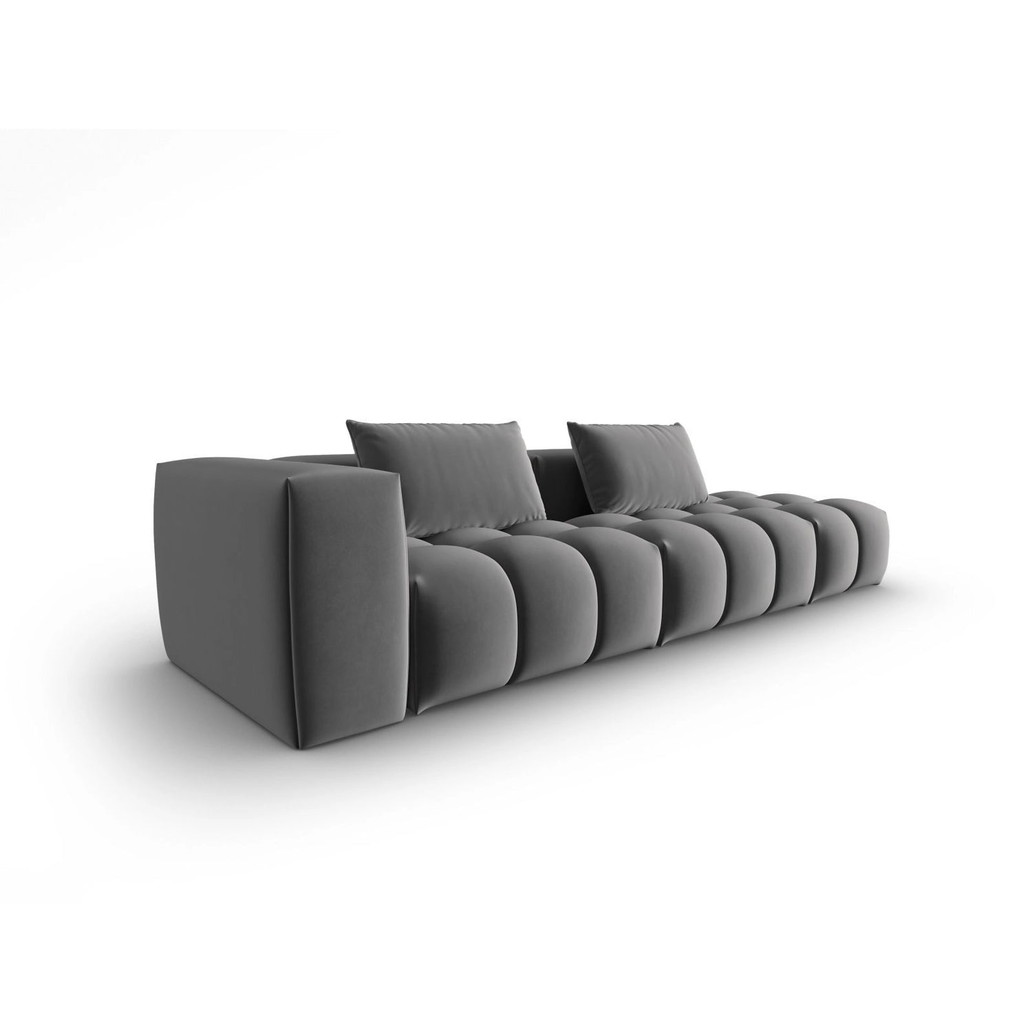 Verona Modulares 4-Sitzer Sofa, Rechte Seite, aus Samt in Warmes Grau (Casino Anthracite), 265x85 cm von Cosmopolitan Design – Bild 3