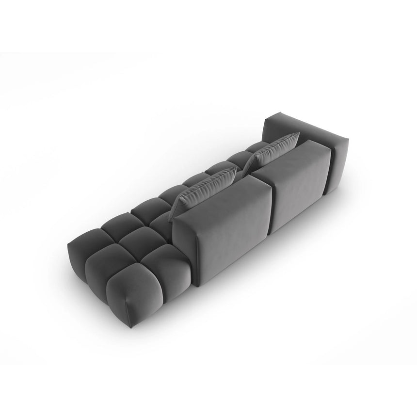 Verona Modulares 4-Sitzer Sofa, Rechte Seite, aus Samt in Warmes Grau (Casino Anthracite), 265x85 cm von Cosmopolitan Design – Bild 4