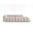 Verona Modulares 4-Sitzer Sofa, Rechte Seite, aus Samt oder Strukturstoff, 265x85 cm von Cosmopolitan Design – Bild 1