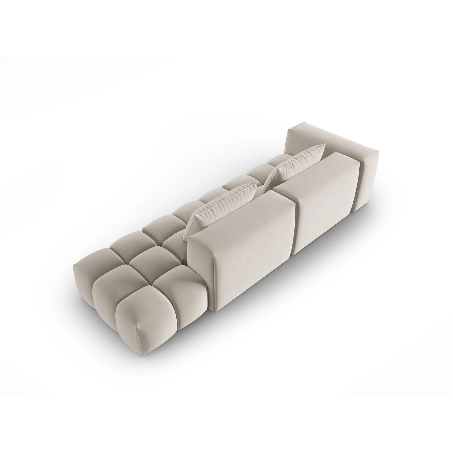 Verona Modulares 4-Sitzer Sofa, Rechte Seite, aus Samt oder Strukturstoff, 265x85 cm von Cosmopolitan Design – Bild 4