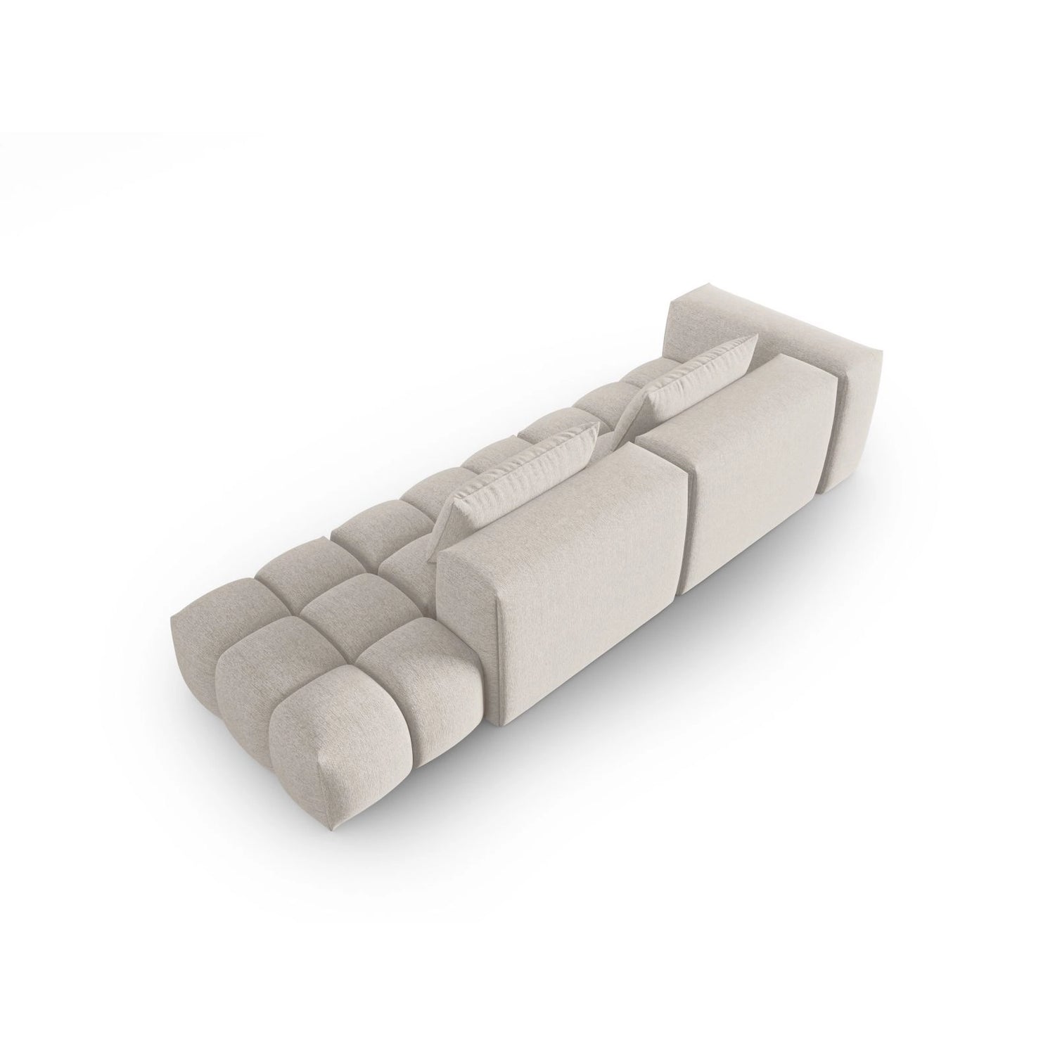Verona Modulares 4-Sitzer Sofa, Rechte Seite, aus Strukturierter Stoff in Beige (Sorella 03), 265x85 cm von Cosmopolitan Design – Bild 4