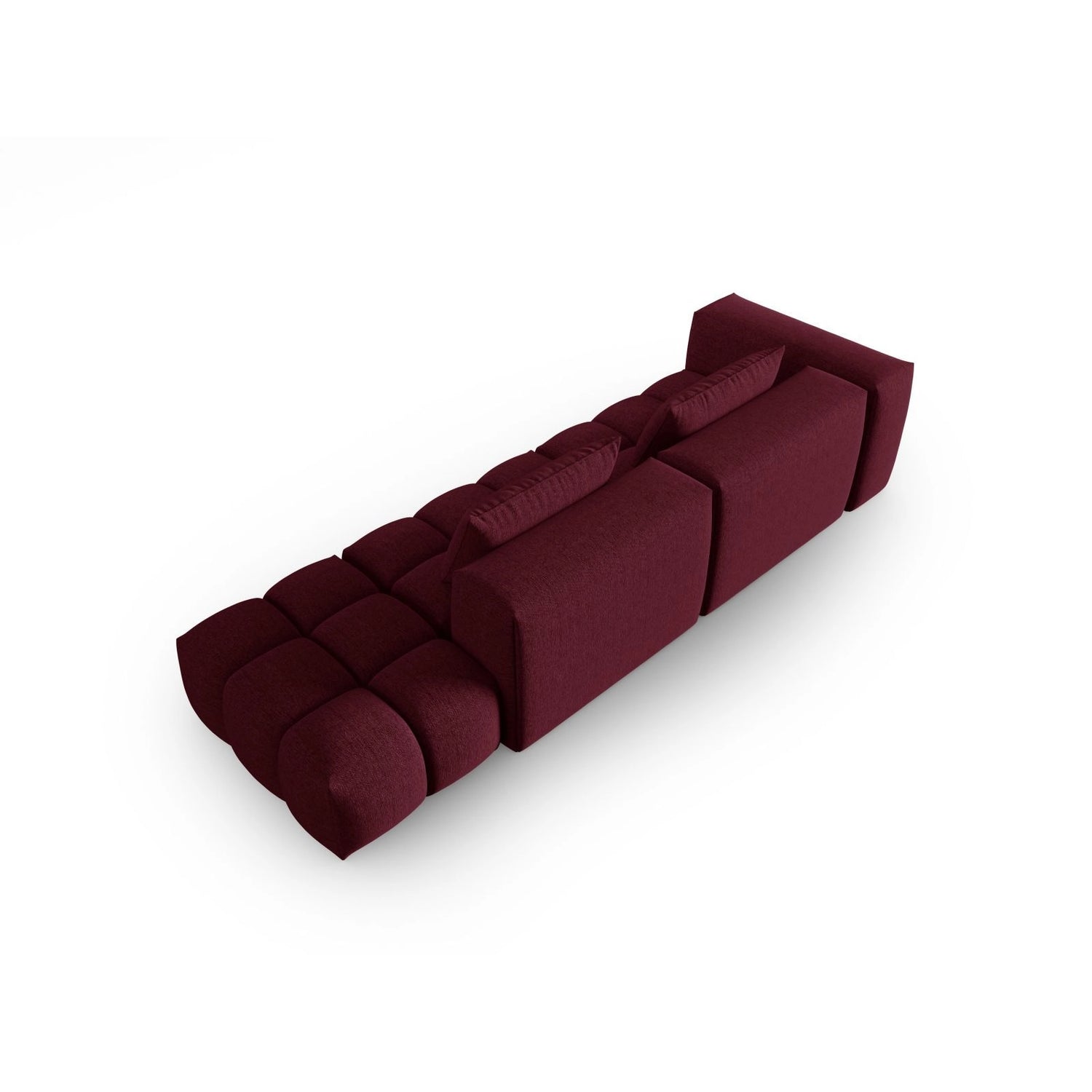 Verona Modulares 4-Sitzer Sofa, Rechte Seite, aus Strukturierter Stoff in Burgund (Sorella 59), 265x85 cm von Cosmopolitan Design – Bild 4