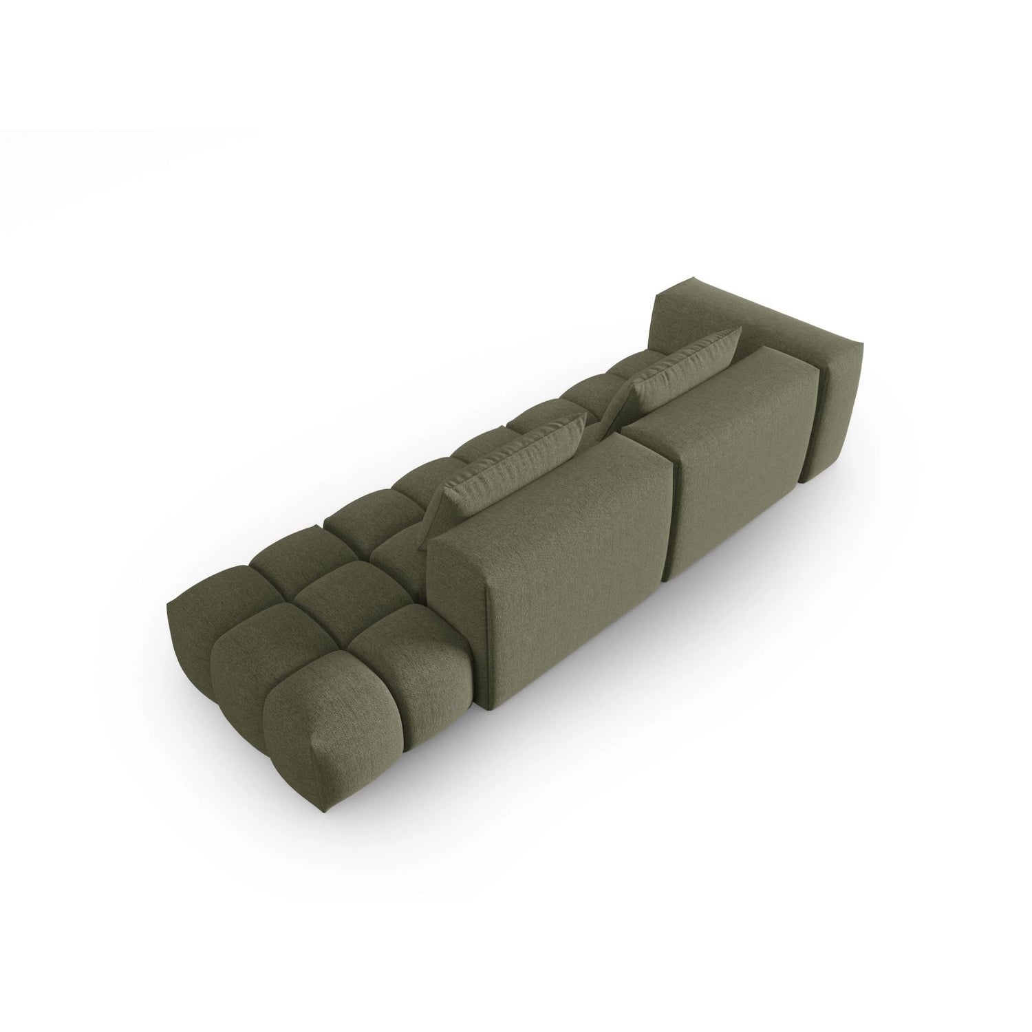 Verona Modulares 4-Sitzer Sofa, Rechte Seite, aus Strukturierter Stoff in Dunkles olivgrün (Sorella 34), 265x85 cm von Cosmopolitan Design – Bild 4