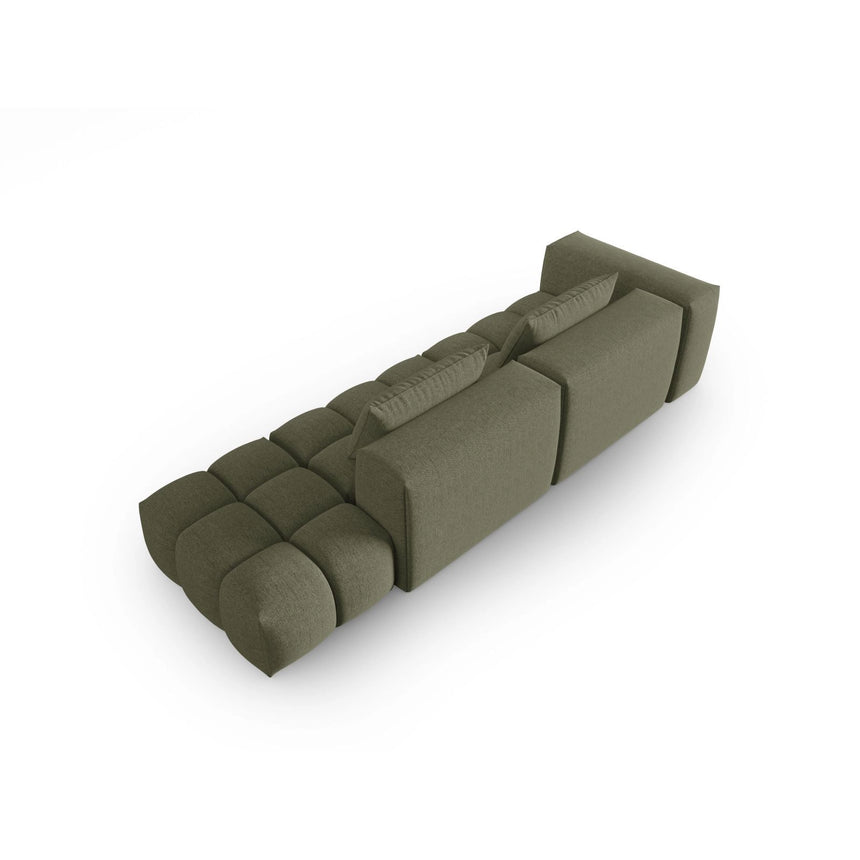 Verona Modulares 4-Sitzer Sofa, Rechte Seite, aus Strukturierter Stoff in Dunkles olivgrün (Sorella 34), 265x85 cm von Cosmopolitan Design – Bild 4