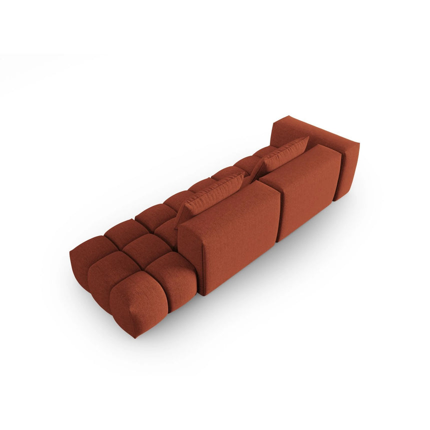 Verona Modulares 4-Sitzer Sofa, Rechte Seite, aus Strukturierter Stoff in Koralle (Sorella 58), 265x85 cm von Cosmopolitan Design – Bild 4