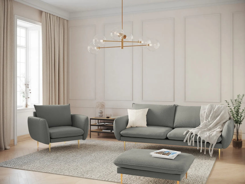 Vienna 3-Sitzer Sofa aus Boucle in Grau (Ascot Taupe), 200x92x95 cm von Cosmopolitan Design – Bild 2