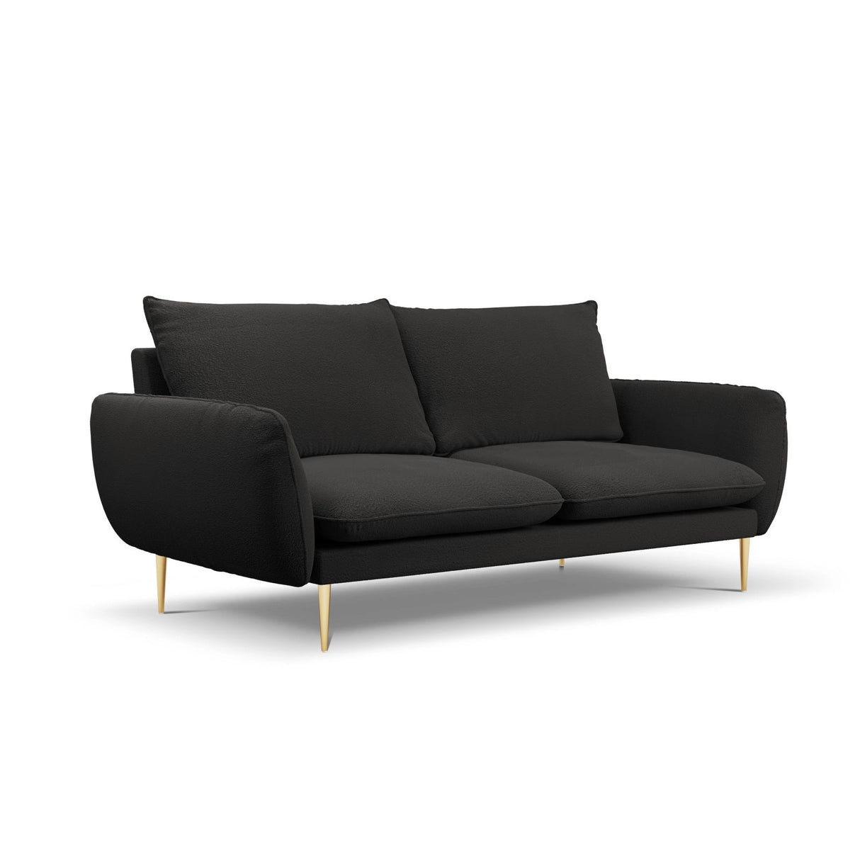 Vienna 3-Sitzer Sofa aus Boucle in Schwarz (Ascot Black), 200x92x95 cm von Cosmopolitan Design – Bild 4
