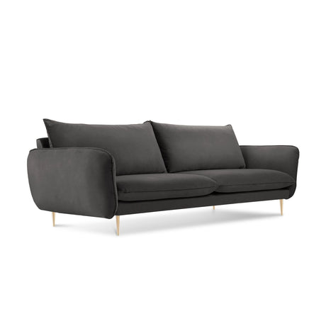 Vienna 3-Sitzer Sofa aus Samt in Dunkelgrau (Bluvel 18), 200x92x95 cm von Cosmopolitan Design – Bild 1
