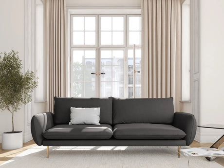 Vienna 3-Sitzer Sofa aus Samt in Dunkelgrau (Bluvel 18), 200x92x95 cm von Cosmopolitan Design – Bild 2