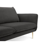 Vienna 3-Sitzer Sofa aus Samt in Dunkelgrau (Bluvel 18), 200x92x95 cm von Cosmopolitan Design – Bild 4