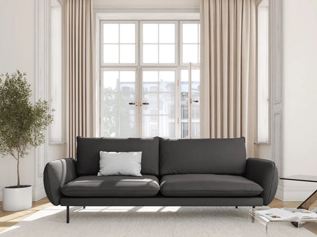 Vienna 3-Sitzer Sofa aus Samt in Dunkelgrau (Bluvel 18), 200x92x95 cm von Cosmopolitan Design – Bild 2