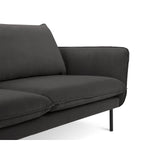 Vienna 3-Sitzer Sofa aus Samt in Dunkelgrau (Bluvel 18), 200x92x95 cm von Cosmopolitan Design – Bild 4