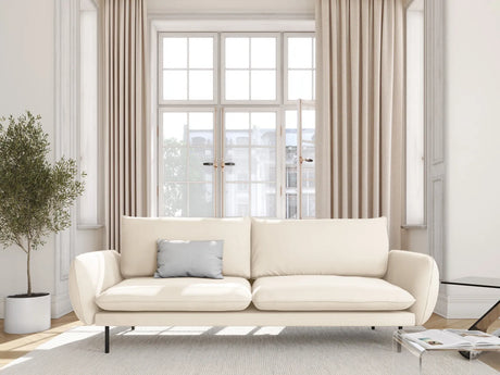 Vienna 3-Sitzer Sofa aus Samt in Hellbeige (Bluvel 22), 200x92x95 cm von Cosmopolitan Design – Bild 2