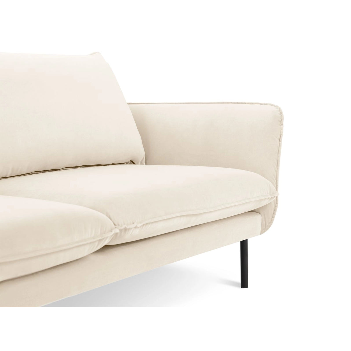 Vienna 3-Sitzer Sofa aus Samt in Hellbeige (Bluvel 22), 200x92x95 cm von Cosmopolitan Design – Bild 4