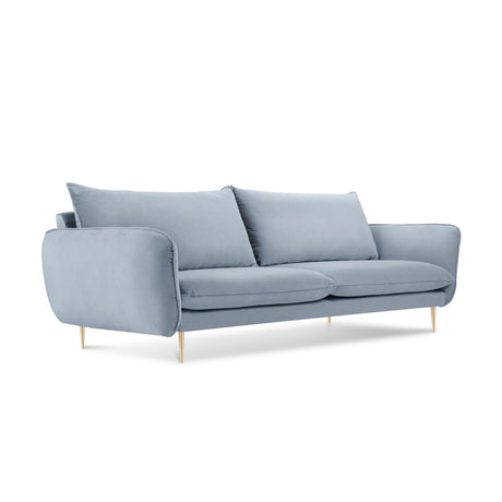 Vienna 3-Sitzer Sofa aus Samt in Hellblau (Bluvel 06), 200x92x95 cm von Cosmopolitan Design – Bild 1
