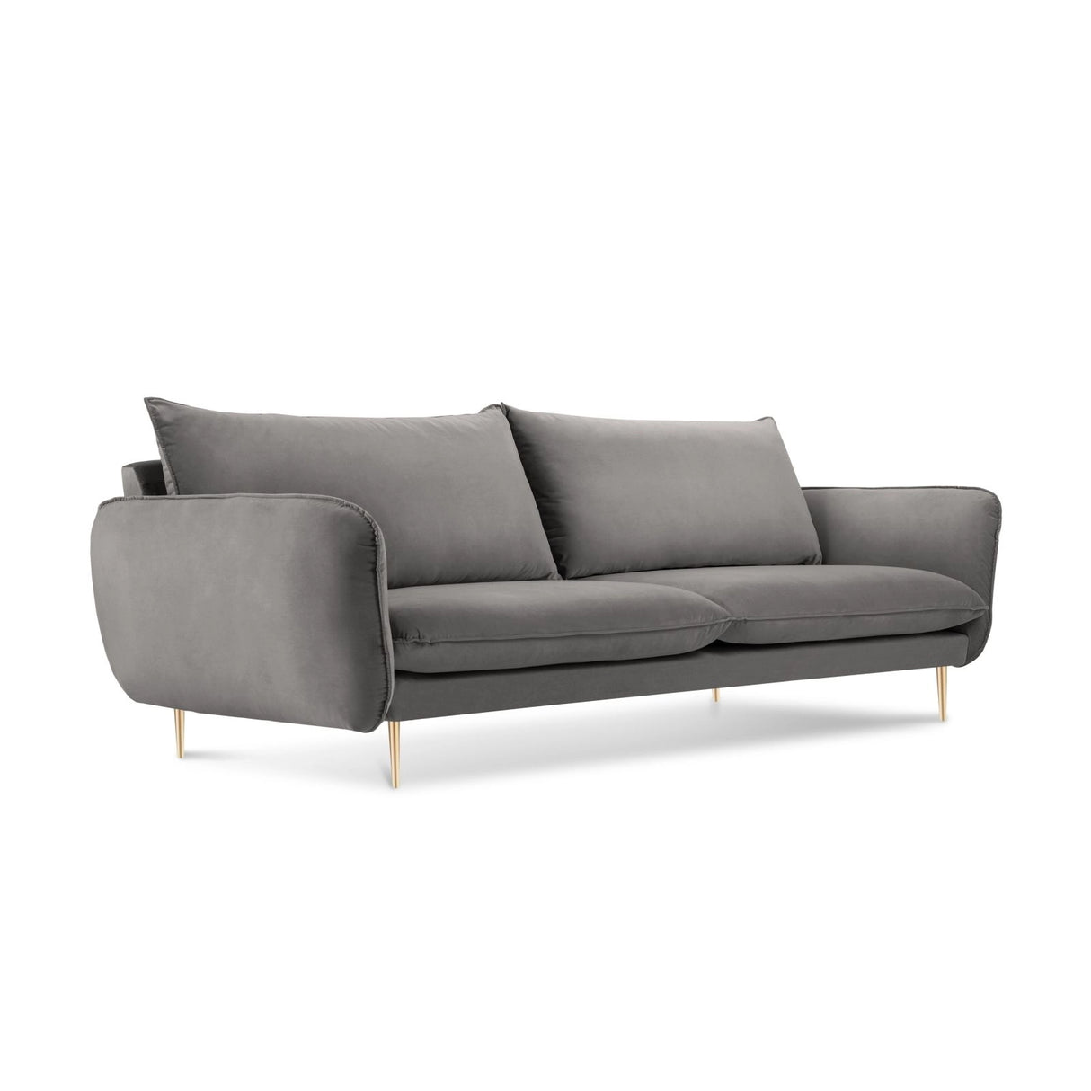Vienna 3-Sitzer Sofa aus Samt in Hellgrau (Bluvel 13), 200x92x95 cm von Cosmopolitan Design – Bild 1