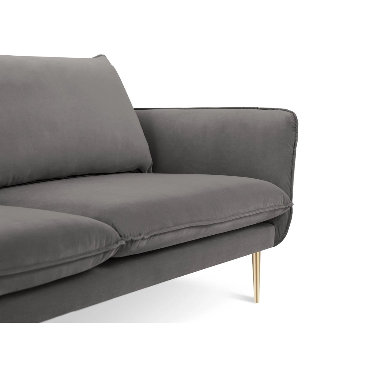 Vienna 3-Sitzer Sofa aus Samt in Hellgrau (Bluvel 13), 200x92x95 cm von Cosmopolitan Design – Bild 4