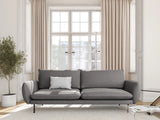 Vienna 3-Sitzer Sofa aus Samt in Hellgrau (Bluvel 13), 200x92x95 cm von Cosmopolitan Design – Bild 2