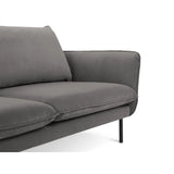 Vienna 3-Sitzer Sofa aus Samt in Hellgrau (Bluvel 13), 200x92x95 cm von Cosmopolitan Design – Bild 4