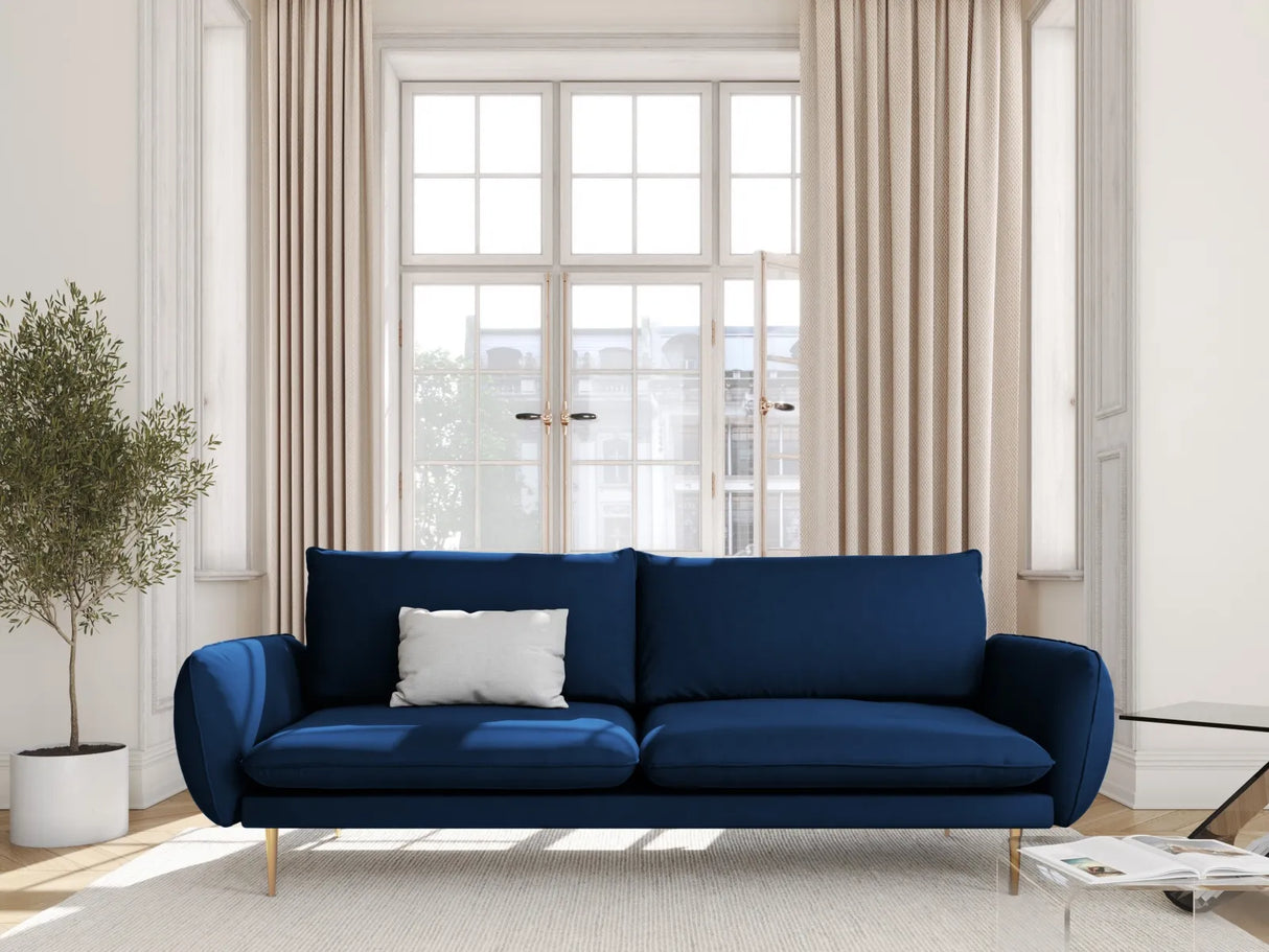 Vienna 3-Sitzer Sofa aus Samt in Königsblau (Bluvel 86), 200x92x95 cm von Cosmopolitan Design – Bild 2
