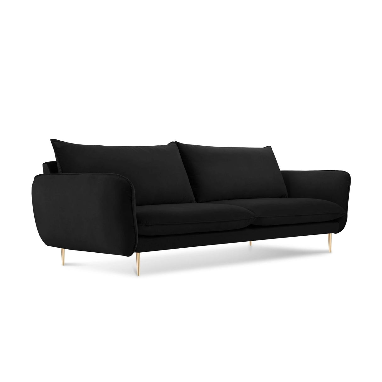Vienna 3-Sitzer Sofa aus Samt in Schwarz (Bluvel 19), 200x92x95 cm von Cosmopolitan Design – Bild 1