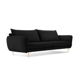 Vienna 3-Sitzer Sofa aus Samt in Schwarz (Bluvel 19), 200x92x95 cm von Cosmopolitan Design – Bild 1