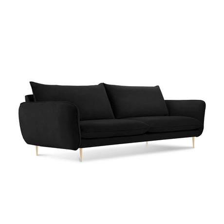 Vienna 3-Sitzer Sofa aus Samt in Schwarz (Bluvel 19), 200x92x95 cm von Cosmopolitan Design – Bild 1
