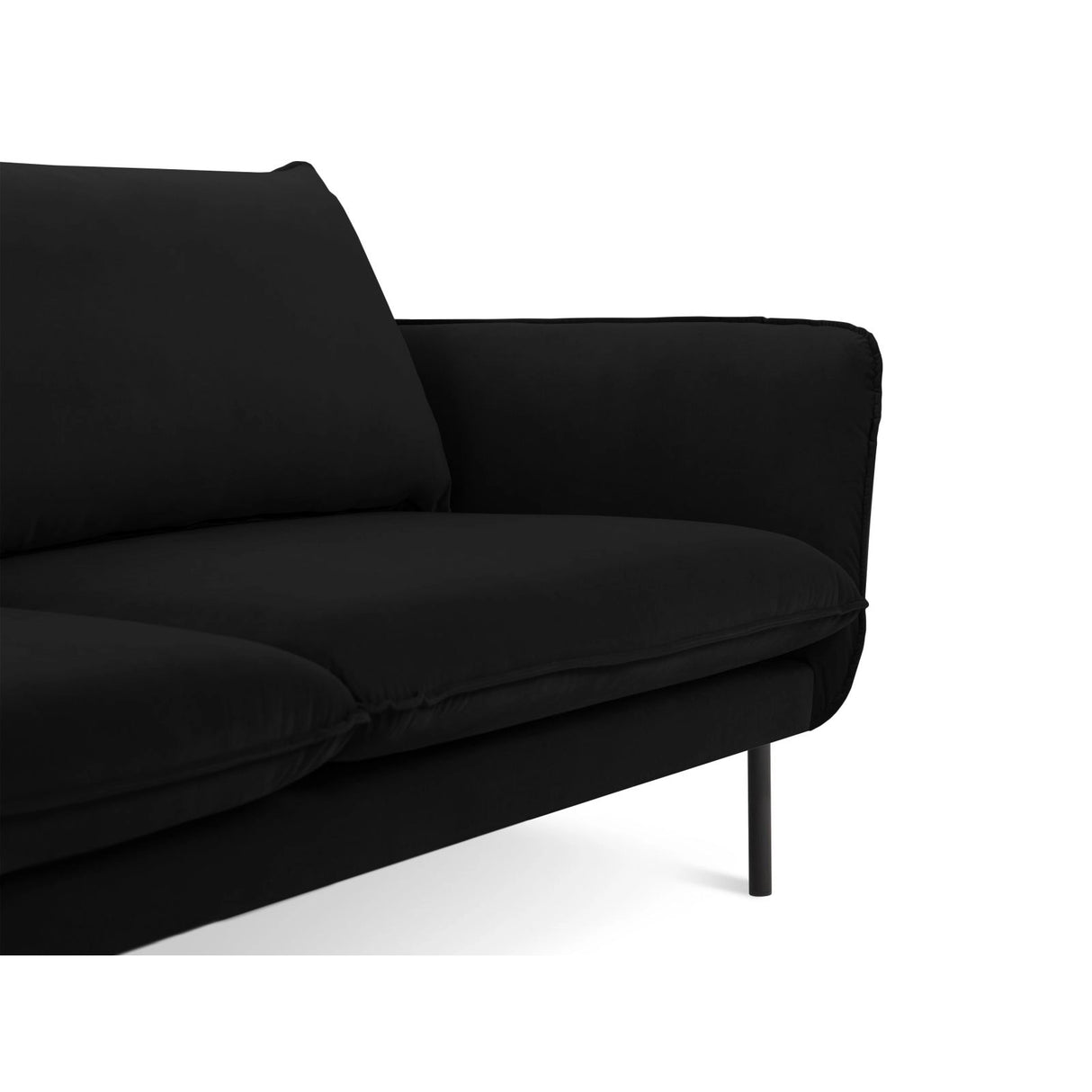 Vienna 3-Sitzer Sofa aus Samt in Schwarz (Bluvel 19), 200x92x95 cm von Cosmopolitan Design – Bild 4