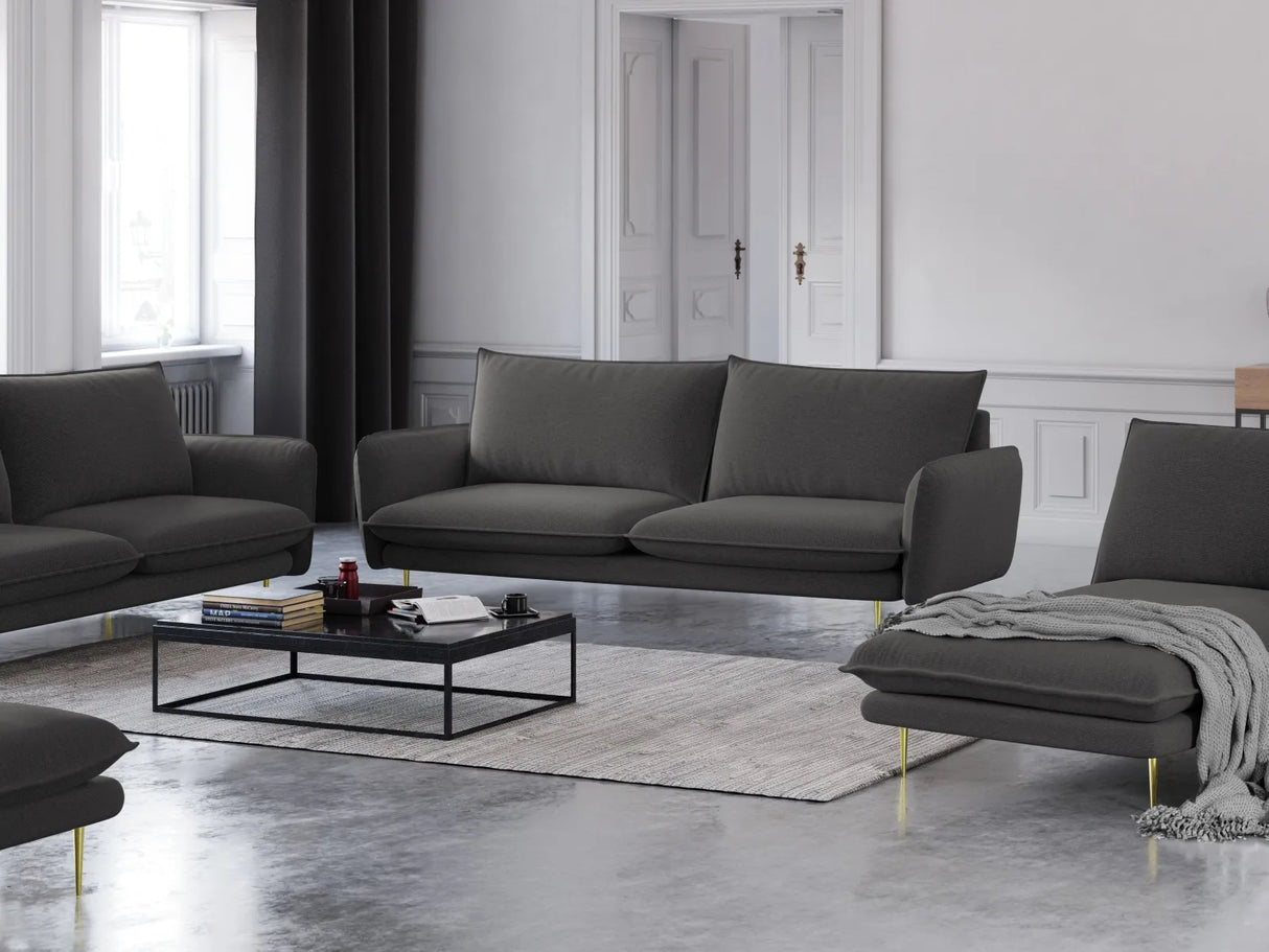 Vienna 3-Sitzer Sofa aus Strukturierter Stoff in Dunkelgrau (Positano 95), 200x92x95 cm von Cosmopolitan Design – Bild 2