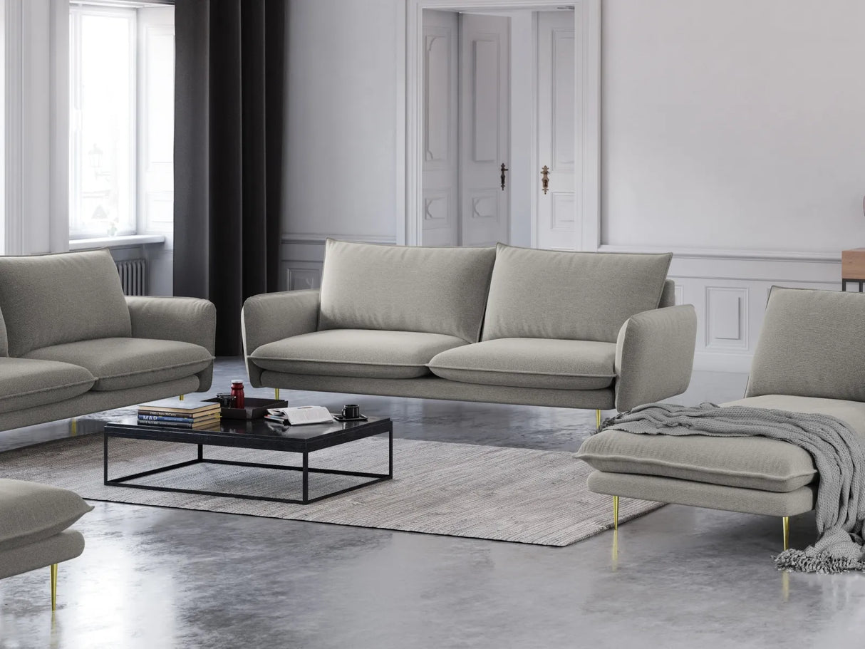 Vienna 3-Sitzer Sofa aus Strukturierter Stoff in Hellgrau (Asgard 27/ Positano 83), 200x92x95 cm von Cosmopolitan Design – Bild 2