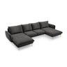 Vienna 6-Sitzer Panorama Sofa aus Samt in Dunkelgrau (Bluvel 18), Beine in Goldmetall, 350x170x95 cm von Cosmopolitan Design – Bild 1