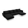 Vienna 6-Sitzer Panorama Sofa aus Samt in Schwarz (Bluvel 19), Beine in Goldmetall, 350x170x95 cm von Cosmopolitan Design – Bild 1