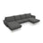 Vienna 6-Sitzer Panorama Sofa aus Strukturierter Stoff in Dunkelgrau (Positano 95), Beine in Goldmetall, 350x170x95 cm von Cosmopolitan Design – Bild 1