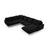Vienna 7-Sitzer Panorama Ecksofa, Linke Seite, aus Samt in Schwarz (Bluvel 19), Beine aus Goldmetall, 330x235x95 cm von Cosmopolitan Design – Bild 1