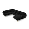 Vienna 7-Sitzer Panorama Ecksofa, Linke Seite, aus Samt in Schwarz (Bluvel 19), Beine aus Goldmetall, 330x235x95 cm von Cosmopolitan Design – Bild 1