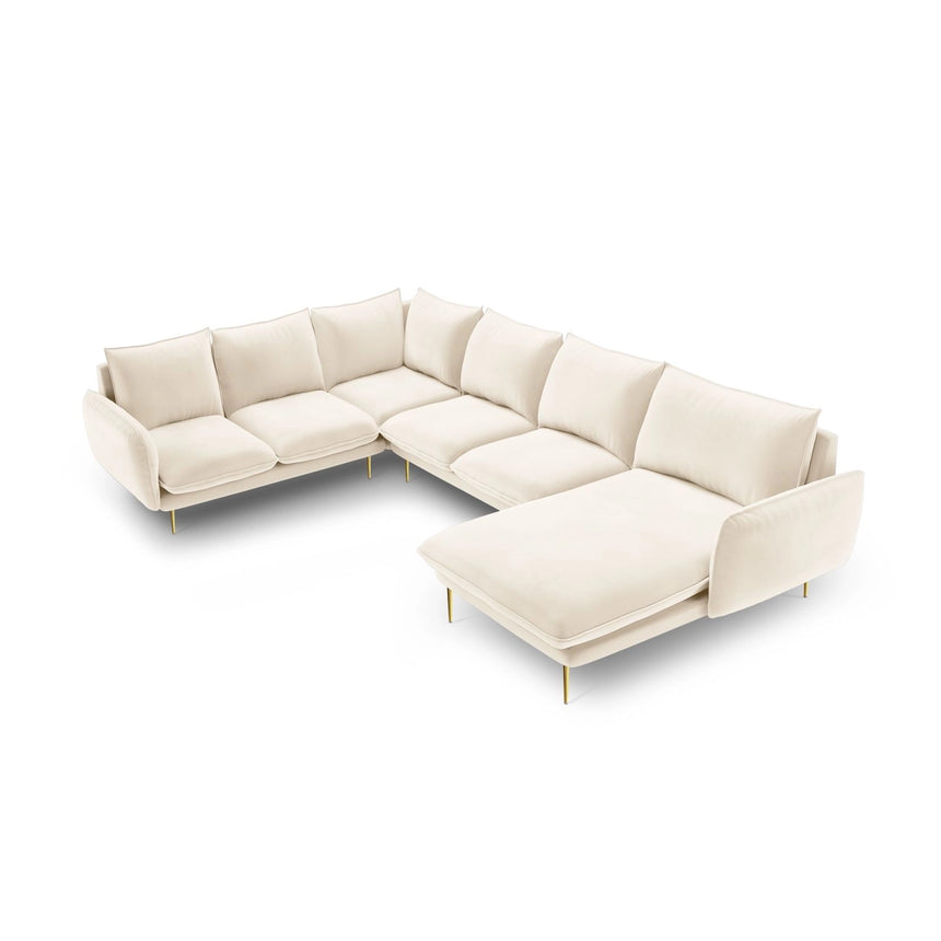 Vienna 7-Sitzer Panorama Ecksofa, Linke Seite, aus Samt oder Strukturstoff, 330x235x95 cm von Cosmopolitan Design – Bild 1