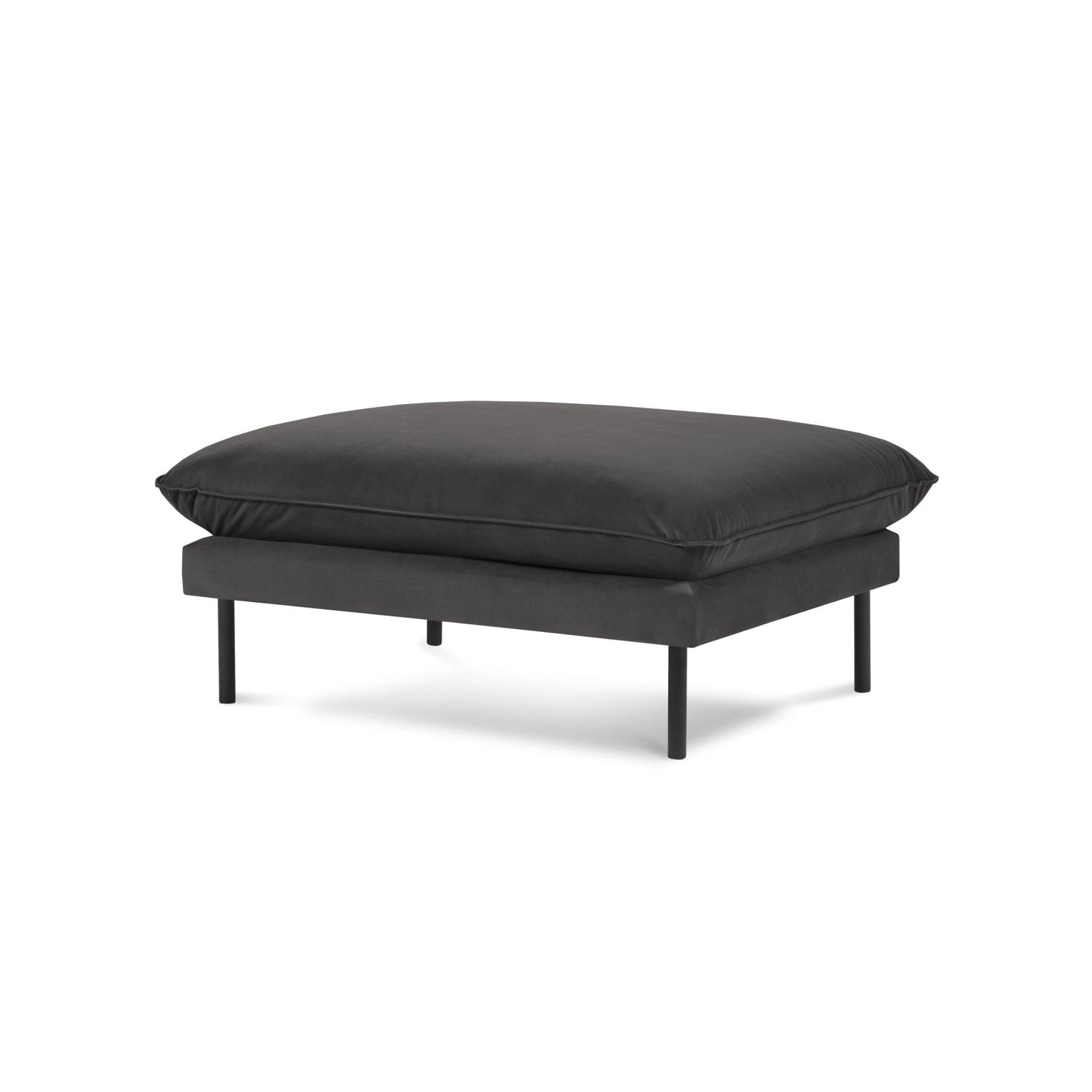 Vienna Pouf aus Samt in Dunkelgrau (Bluvel 18), 93x73x43 cm von Cosmopolitan Design – Bild 1