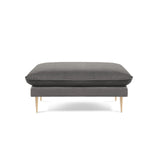 Vienna Pouf aus Samt in Hellgrau (Bluvel 13), 93x73x43 cm von Cosmopolitan Design – Bild 3