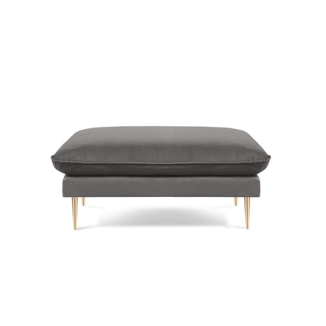 Vienna Pouf aus Samt in Hellgrau (Bluvel 13), 93x73x43 cm von Cosmopolitan Design – Bild 3