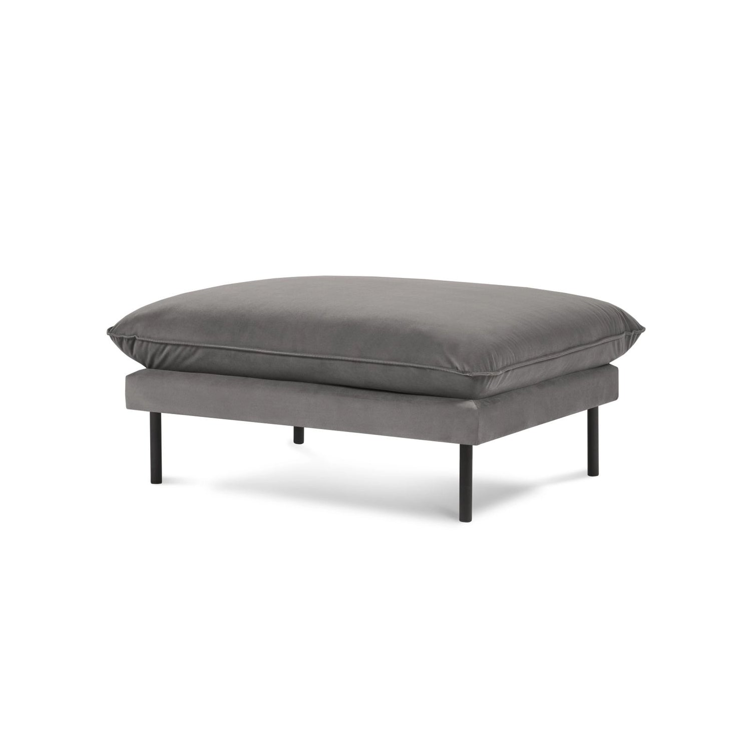 Vienna Pouf aus Samt in Hellgrau (Bluvel 13), 93x73x43 cm von Cosmopolitan Design – Bild 1