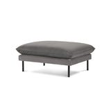 Vienna Pouf aus Samt in Hellgrau (Bluvel 13), 93x73x43 cm von Cosmopolitan Design – Bild 1